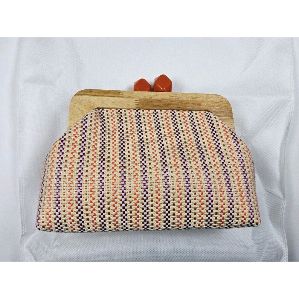 8 Other Reasons Woven Kisslock Clutch Handbag Purse